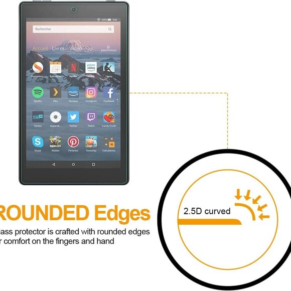 (2-PACK) FIRE HD 8 /FIRE HD 8 KIDS EDITION TABLET (2017) SCREEN PROTECTOR GLASS - Picture 3 of 5